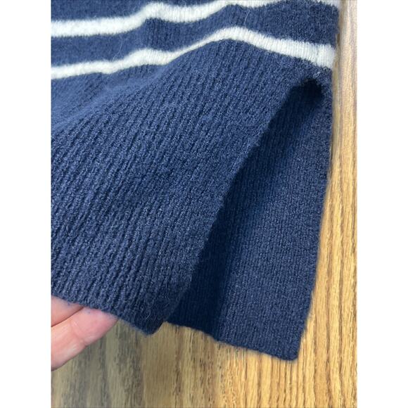 Madewell Small Cozy Navy Walker Long Striped Cardigan Sweater Alpaca Blend Soft - Picture 5 of 7